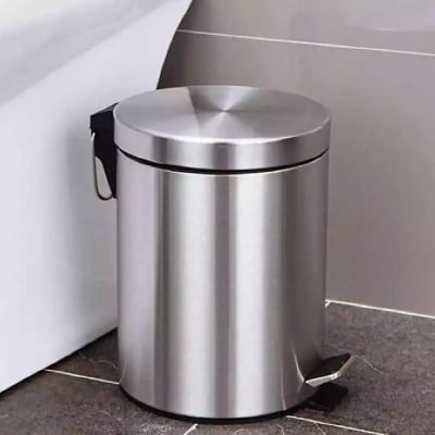 Picture of Rubbish Bin 5L Household Stainless Steel Step Pedal Trash Can Dustbin Garbage Container - Multicolor
