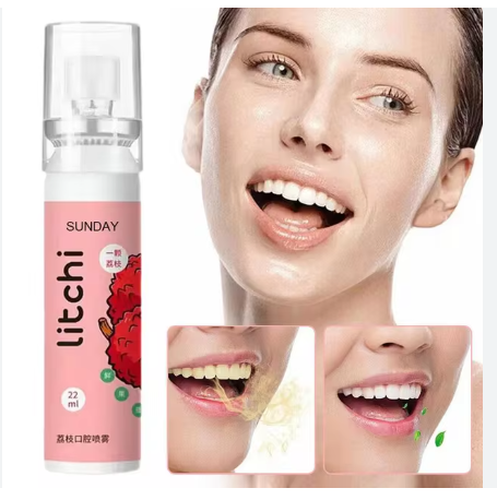 Picture of Oral Fresh Spray Mouth Freshener 6 Smell Fresh Breath Mouth Fruit Litchi Peach Grape Flavor Persistent Portable Oral Care