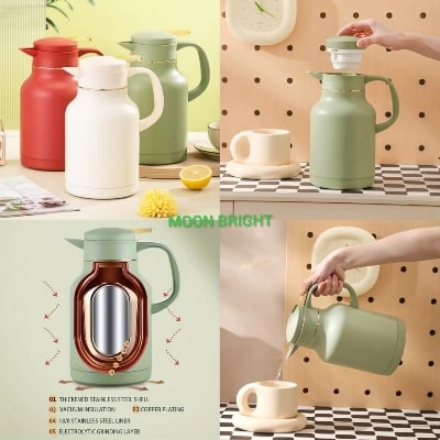 Picture of Special handheld plastic glass thermos, hot vacuum chamber Water Tea coffee kettle - Multicolor