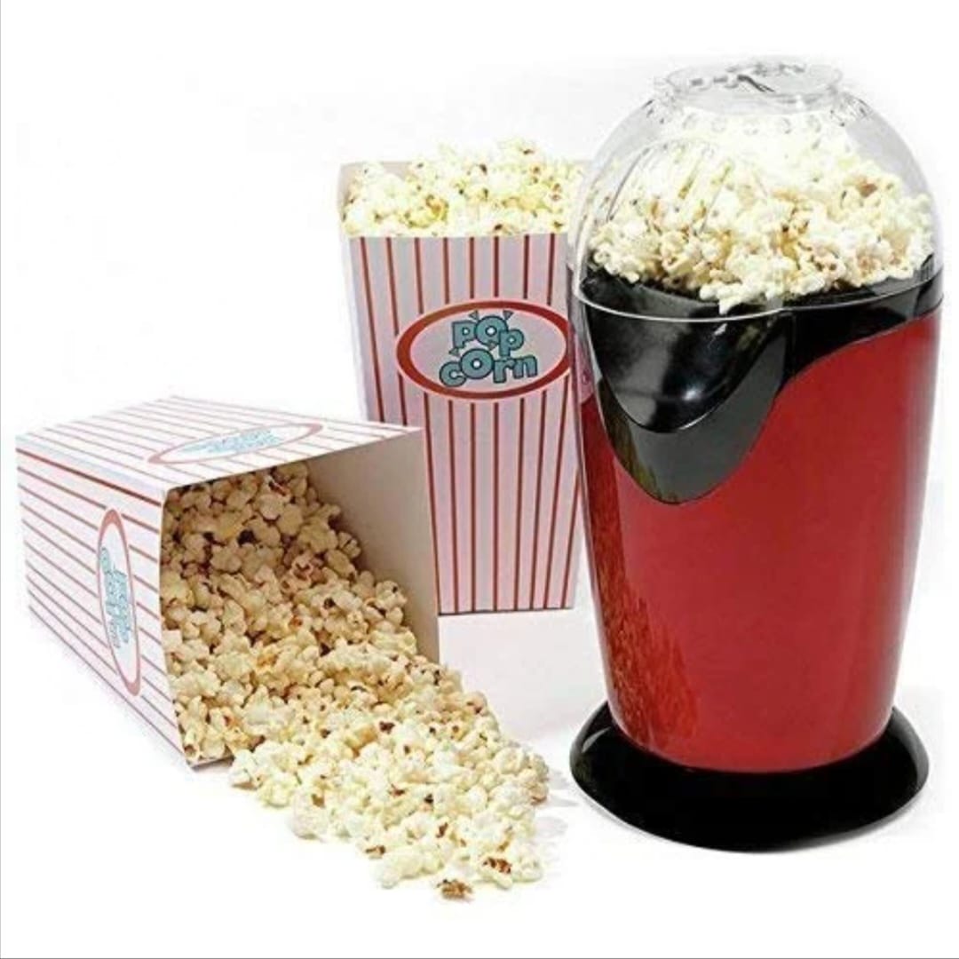 Picture of Electric Corn Popcorn Maker Household Automatic Mini Air Popcorn Making Machine DIY Corn Popper - Red