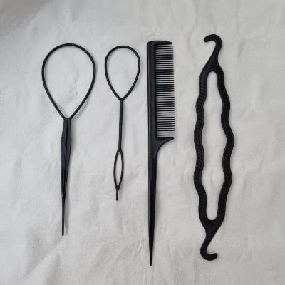 Picture of 4 pcs Hair French Braid Topsy Tail Clip Styling Stick Bun Maker Tool Beauty