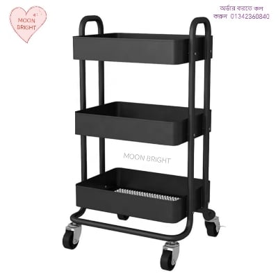 Picture of Premium 3-Layer Multi-Purpose Movable Storage Trolley – Steel Utility Cart
