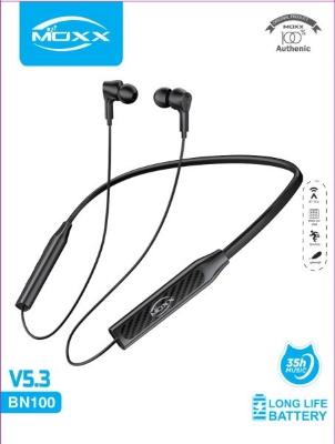 Picture of Moxx BN100 Neckband Bluetooth Headset BT5.3 Sports Headset , Incoming Vibrates, Smooth Sound, Magnetic Control - Bluetooth neckband - best neckband