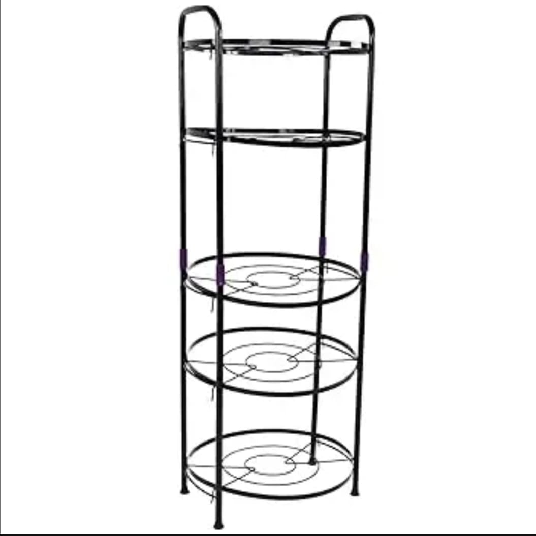 Picture of 5 Layer Metal Kitchen Pot Stand Rack Pan Rack Organizer - Black