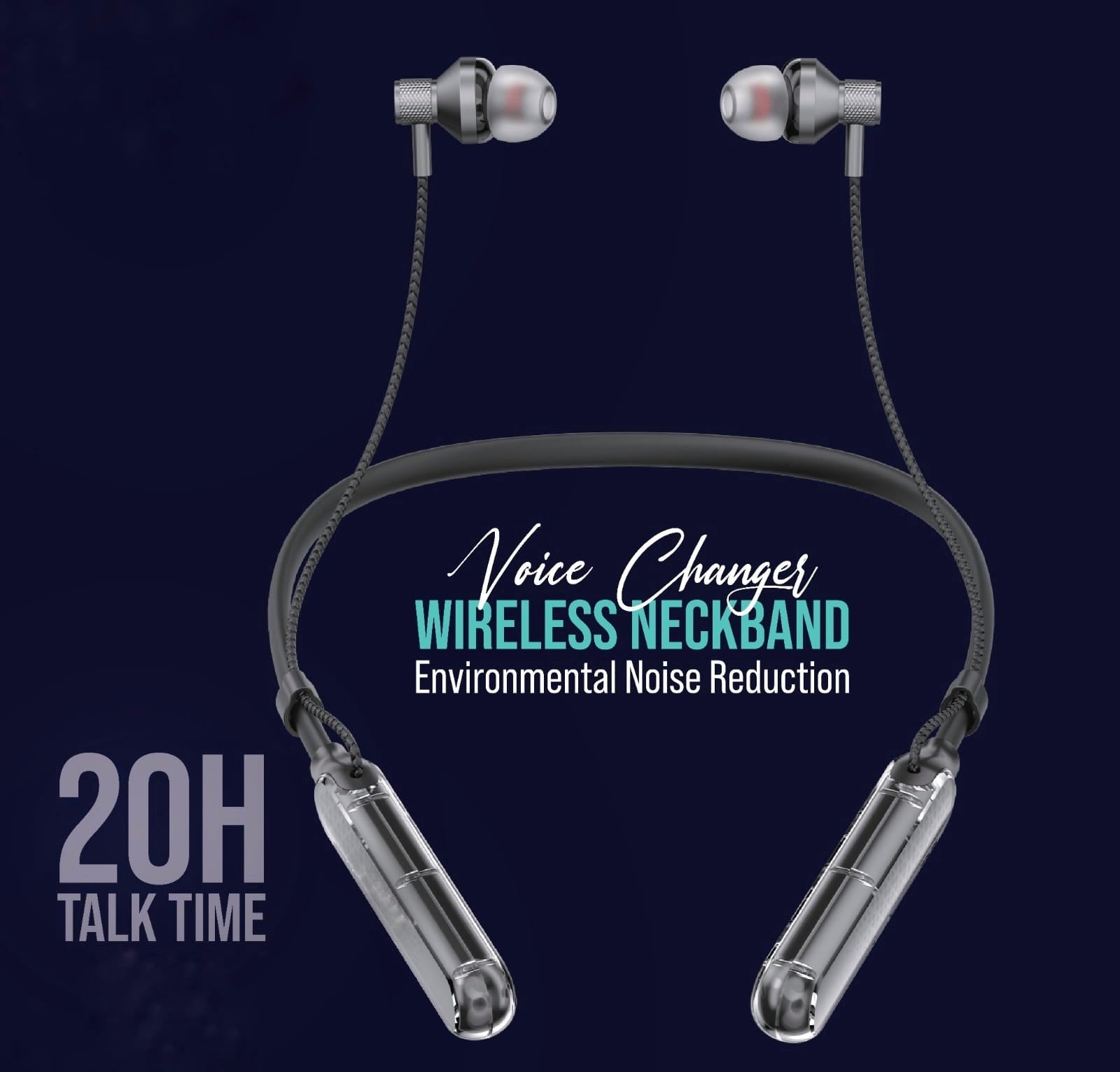 Picture of KZI LS-102 Voice Changer ENC Neckband Bluetooth Headset BT5.3 - Enhanced Noise Cancellation(ENC) - Stereo Music