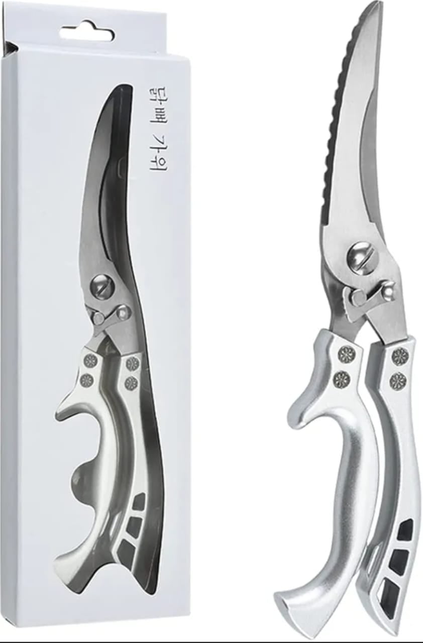Picture of Multi-Purpose Stainless Steel Kitchen Scissors for Fish, Meat & Chicken Cutting - Silver