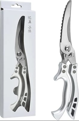 Picture of Multi-Purpose Stainless Steel Kitchen Scissors for Fish, Meat & Chicken Cutting - Silver