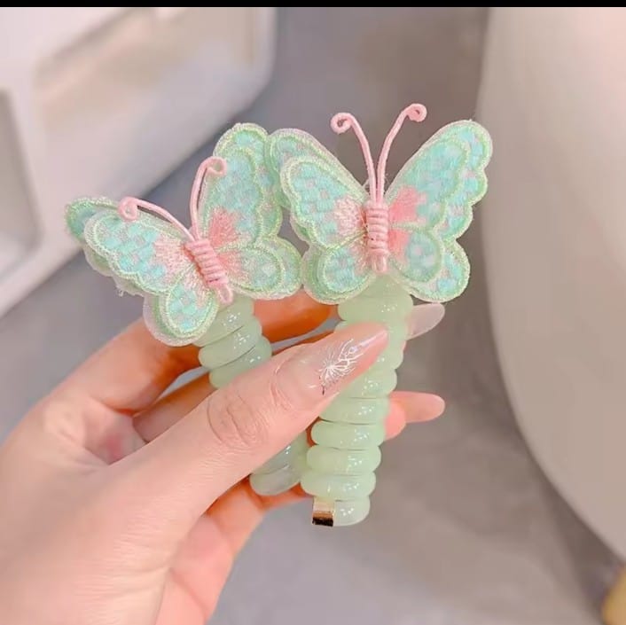 Picture of Girl Curly Bands Ponytail Holder Colorful Elastic Spiral Hair Bands for kids ( 2 pcs )