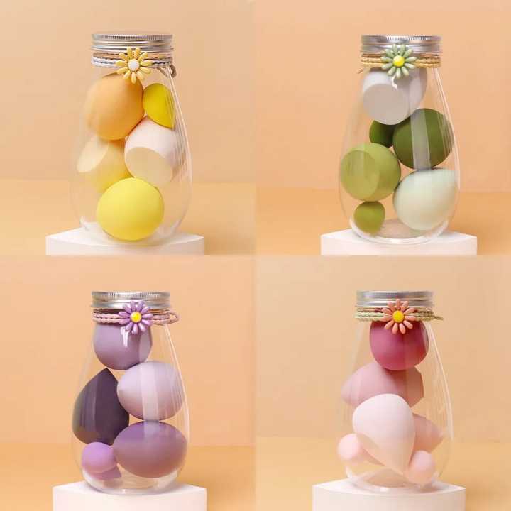 Picture of Makeup Sponges 6pcs Beauty Blender Makeup Puff Set With Bottle