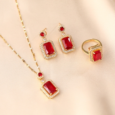 Picture of Double Stone luxury Clavicle Chain Design Neckless for Stylish Girls or Women 100& Color Guarantee Place of Origin: Zhejiang, China