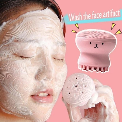 Picture of Facial Cleansing Brushes Silicone Cute Octopus Facial Cleanser Pore Cleanser Exfoliator Face Scrub Washing Brush Skin Care Tools
