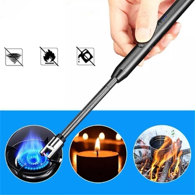 Picture of USB Rechargeable Flameless Electric Plasma Arc Lighter – Windproof Long Neck Lighter for Candle Lighting, Stove, and Grill - Multicolor