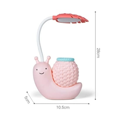 Picture of Table Lamp Led Snail Reading Lamp with Pen Holder Usb Rechargeable Decorative Lovely Baby Table Night Light Desk Lamps
