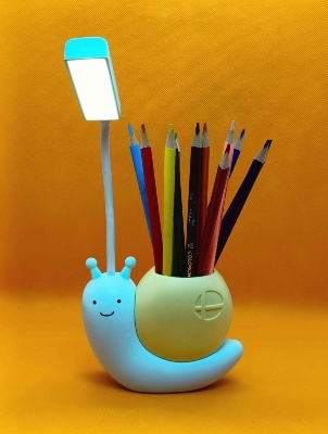 Picture of Nordic Cute Snail USB Charging Desk Lamp with Pen Holder - Multicolor
