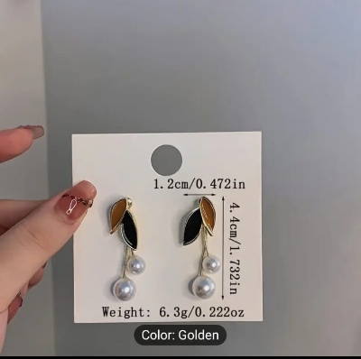 Picture of Trendsetter -Leaf Exquisite Jewelry Lightweight Long Lasting Ear Studs for Dating 1 Pair Women Stud Earrings- Inventive Choice
