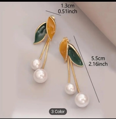 Picture of Trendsetter -Leaf Exquisite Jewelry Lightweight Long Lasting Ear Studs for Dating 1 Pair Women Stud Earrings- Inventive Choice