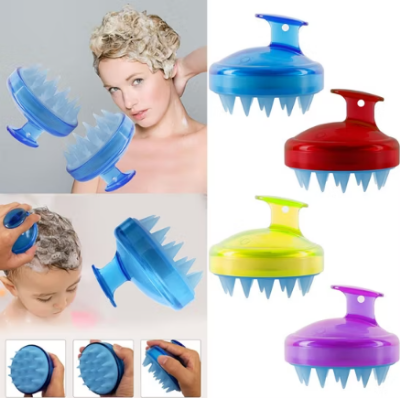 Picture of Hair Wash Brush Hair Scalp Massage Brush Silicone Head Anti Dandruff Shampoo Haircare Massager Comb