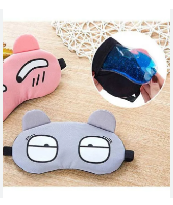 Picture of Sleeping Eye Mask Soft Padded Sleep Travel Shade Cover with Cooling Gel Pad Travel Rest Eye Shade Cover