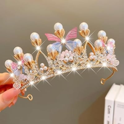 Picture of Wedding Bride Crown Headwear Rhinestone Tiaras Cute Head Pin Gift