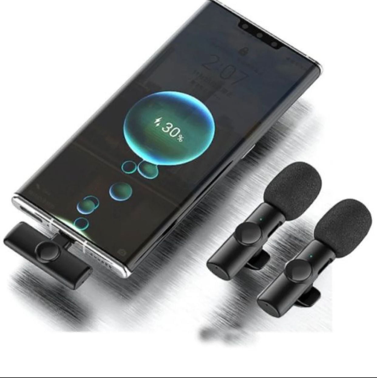 Picture of K9 Wireless Dual Microphone Professional Lapel Lavalier Microphone Remove Noise For Type C+Apple