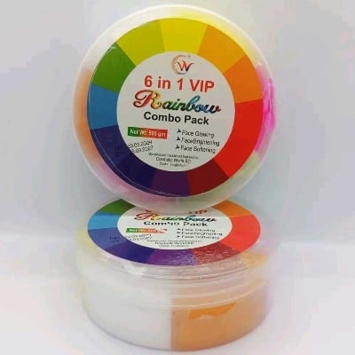 Picture of 6 in 1 Vip Rainbow Combo Face Pack - 500 gm