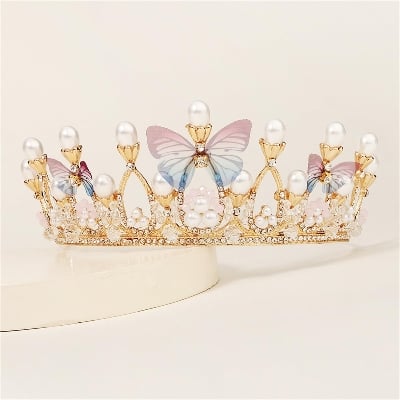 Picture of Women Elegant Wedding Bride Crown Headwear Rhinestone Tiaras Cute Head Pin Gift