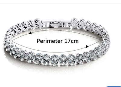 Picture of Love Shape Crystal Zircon Bracelet for girls and womens | Silver