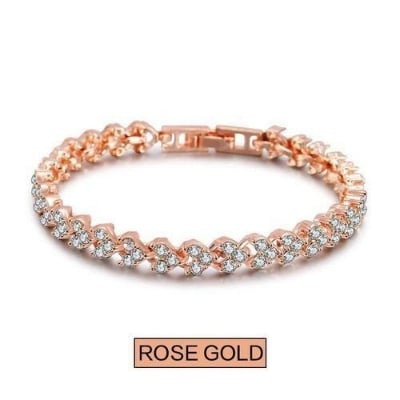 Picture of Love Shape Crystal Zircon Bracelet for girls and womens | Rose Gold