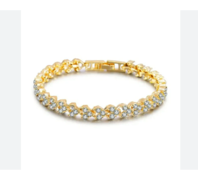 Picture of Love Shape Crystal Zircon Bracelet for girls and womens | Gold