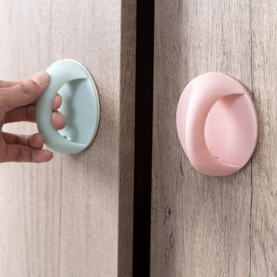 Picture of 1 Pis Self-Stick Multifunction Plastic Round knob Window Cabinet Drawer Doorknob Auxiliary Handle Home Accessories