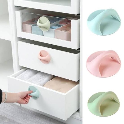 Picture of 1 Pis Self-Stick Multifunction Plastic Round knob Window Cabinet Drawer Doorknob Auxiliary Handle Home Accessories