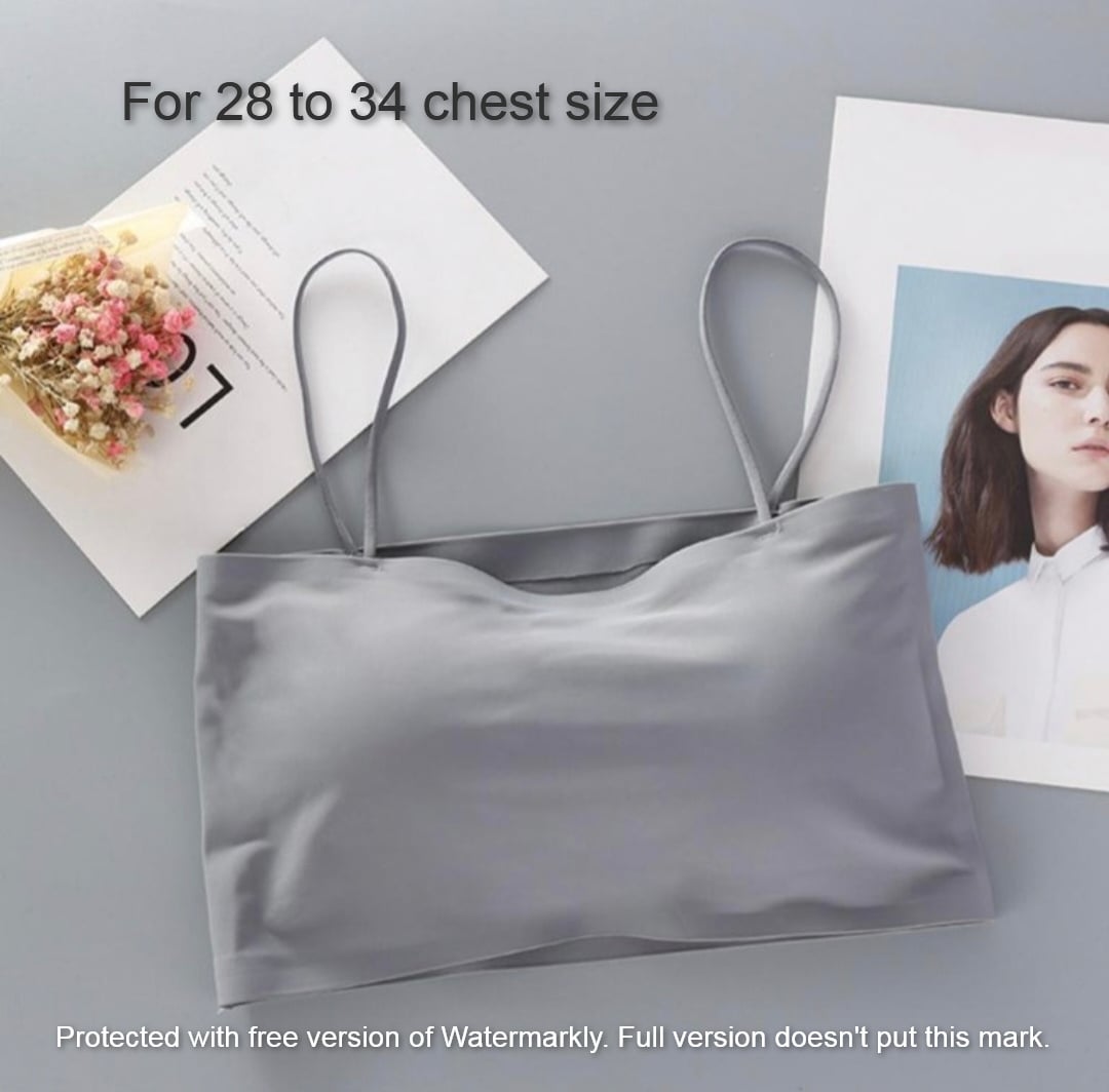 Picture of Comfortable Slim belt stylish pad removable Ice Silk Slim Strap Padded Bra-One piece Bra For Girls