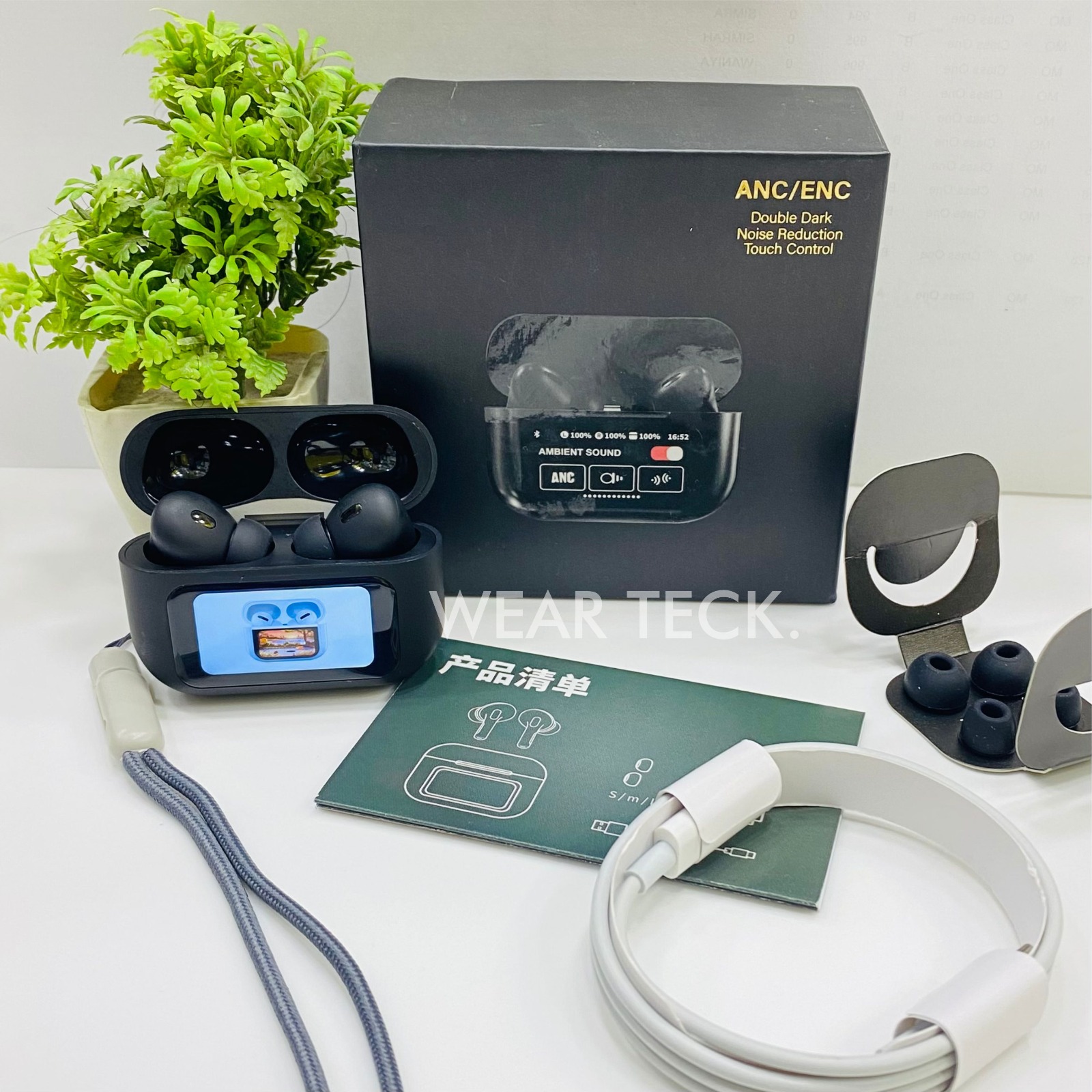 Picture of Airpods A9 Pro Touch Screen Display with ANC ENC TWS Earbuds