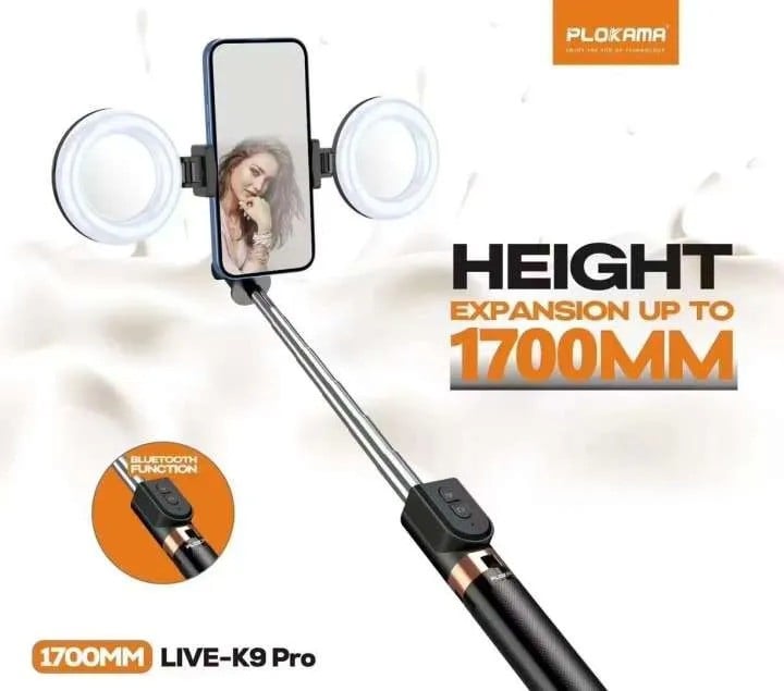 Picture of Plokama K9 Pro Double LED Selfie Stick Tripod