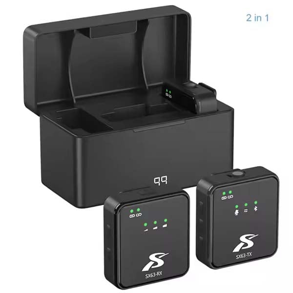 Picture of SX63 Collar Wireless Microphone Portable Live Streaming Lavalier Mini Lapel Microphone with Charging Box