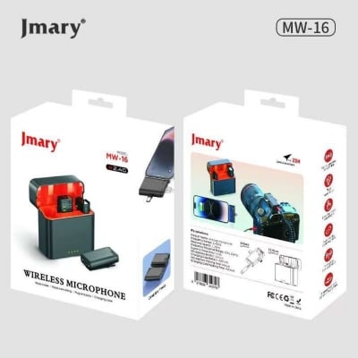 Picture of Jmary MW-16 2..4G Wireless Dual 3 in 1 Wireless Lapel Microphone For 3 in 1 Mic For iPhone Mobile & Camera