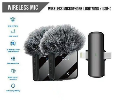 Picture of F15 -2 USB Type C + i Phone 2in1 Wireless Lavalier Microphone