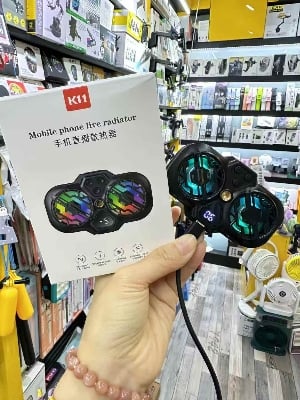 Picture of K11 Mobile Phone Cooler Cool Lighting Cell Phone Live Streaming Radiator Adjustable 3 Levels For Playing Games Watching Videos