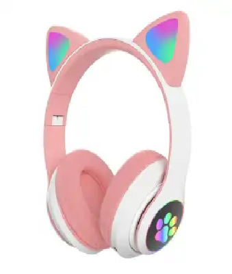 Picture of CAT Over Ear Music Headset Glowing Ear Headphones Foldable Wireless