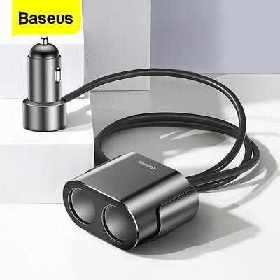 Picture of Baseus Dual USB Car Charger For  3.1A Fast Charging Car Phone Charger Adapter Black