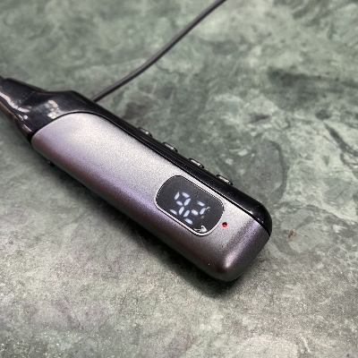 Picture of Recrsi Heavy Bass Neckband [-200 ঘন্টা চার্জিং ব্যাকআপ ] RE-NY060 Wireless Bluetooth Neckband Digital Display Long Battery fast charging support Black