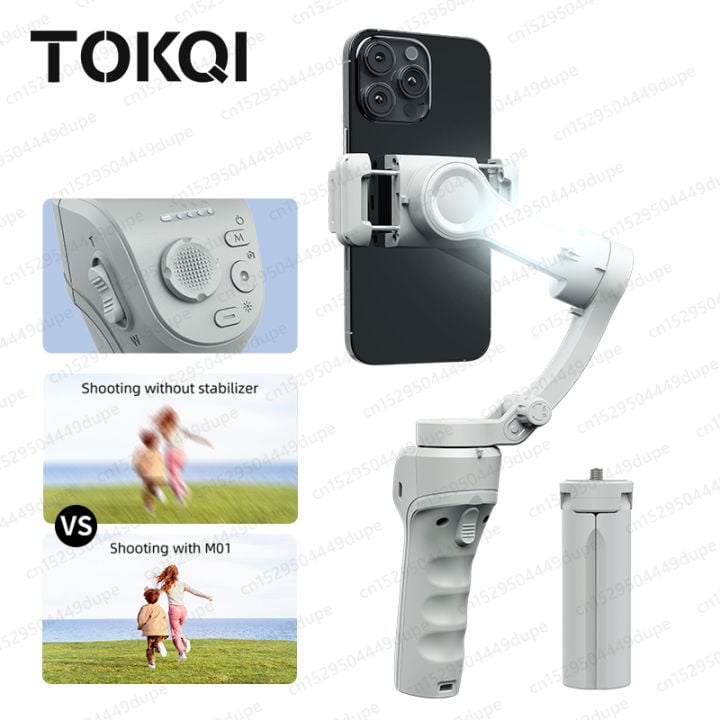 Picture of TOKQI M01 Handheld 3-Axis Gimbal Phone Holder Anti Shake Video Record Stabilizer for Xiaomi iPhone Cellphone Smartphone