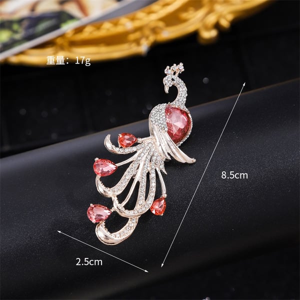 Picture of Light Luxury Micro-Encrusted Zircon Peacock High-End Brooch, Exquisite Elegant, Chinese Style Brooch, Suit Corsage, Accessories Gift
