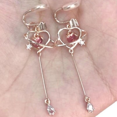 Picture of Super Fairy Star tassel ear clip Women's Light luxury elegant long earrings ins new online celebrity niche new earrings all-matching