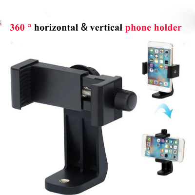 Picture of Tripod Mount Phone Clip Vertical Bracket 360 Degree Rotating Tripod