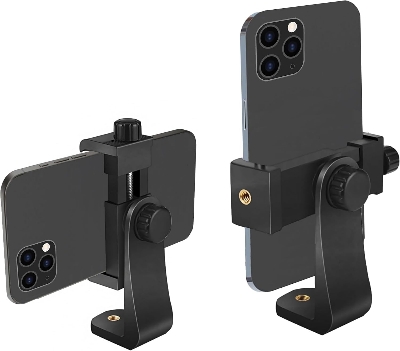 Picture of Tripod Mount Phone Clip Vertical Bracket 360 Degree Rotating Tripod