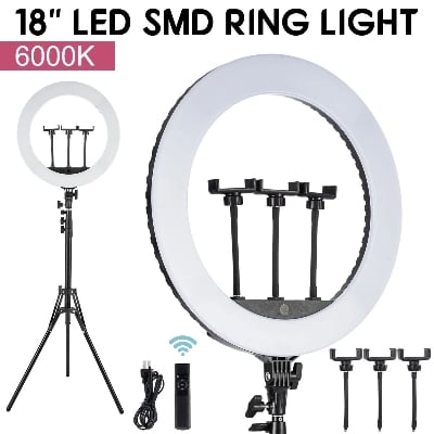 Picture of 18 Inch Remote control Ring Light Photography, Live Broadcasting and Self-portrait with Tripod for Smartphone
