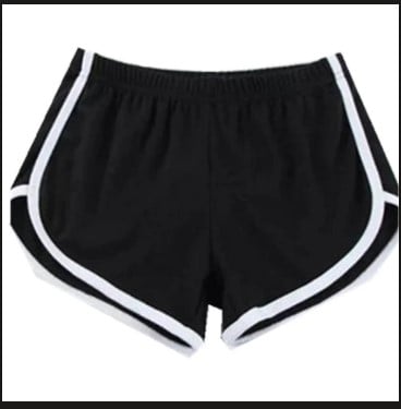 Picture of American retro student girl BM style contrast color bag edge casual sports shorts women's loose A- line wide leg hot pants