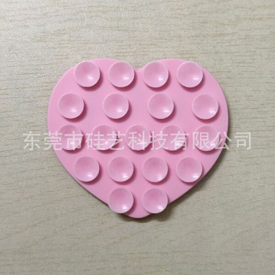 Picture of New Heart-Shaped Silicone Double-Sided Suction Cup 19-Piece Heart-Shaped Silicone Suction Cup Sticker Multi-Functional Mobile Phone Holder