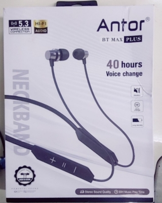 Picture of Neckband Antor BT Max Plus Wireless Earphone Bluetooth 5.3 Type C port
